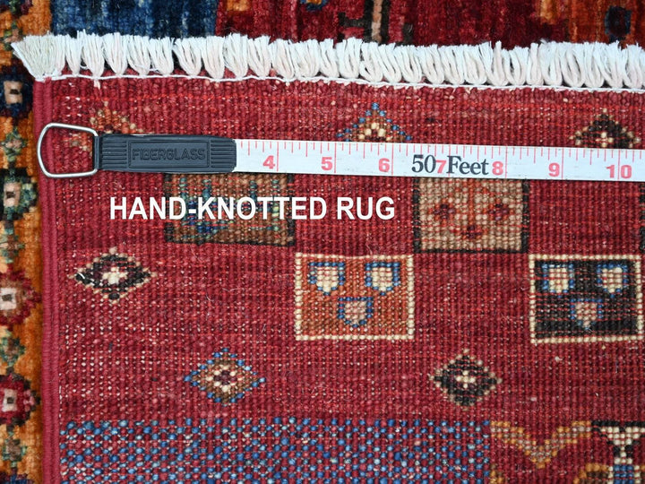 3'4" x 4'11" New Hand Knotted Red Wool Rectangle Oriental Rug - MOA10222582