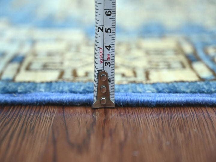 2'11" x 19'0" New Hand Knotted Blue Wool Runner Oriental Rug - MOA10222584
