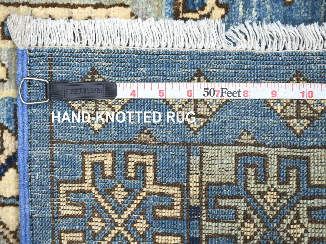 2'11" x 19'0" New Hand Knotted Blue Wool Runner Oriental Rug - MOA10222584