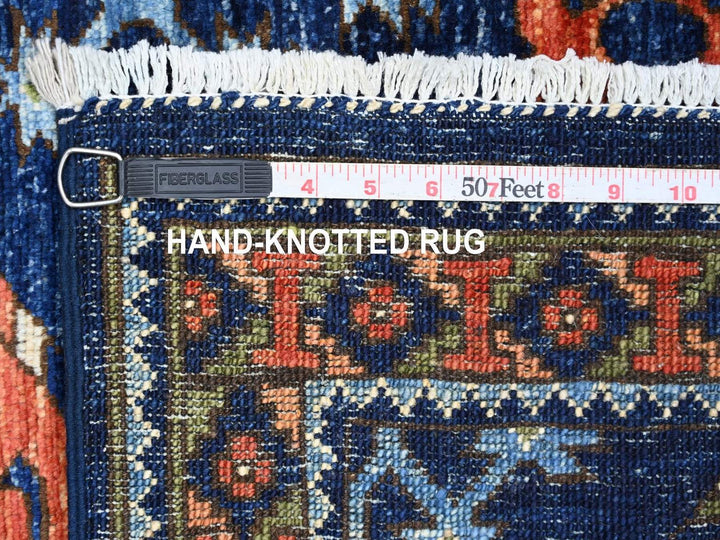2'6" x 6'3" New Hand Knotted Blue Wool Runner Oriental Rug - MOA10222585