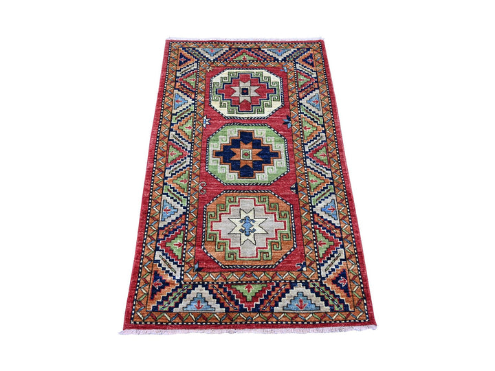 3'0" x 4'10" New Hand Knotted Red Wool Rectangle Oriental Rug - MOA10222586