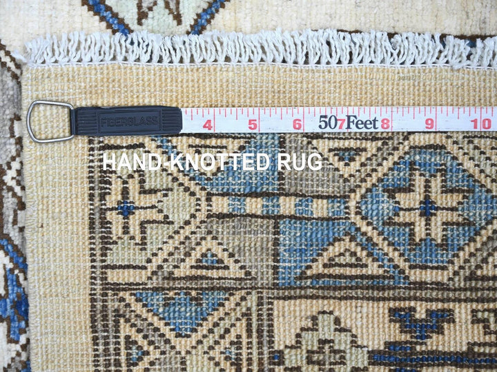 2'8" x 8'0" New Hand Knotted Ivory Wool Runner Oriental Rug - MOA10222587