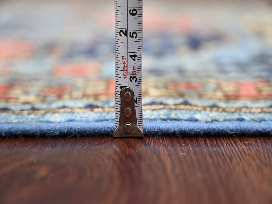 2'6" x 11'11" New Hand Knotted Blue Wool Runner Oriental Rug - MOA10222588