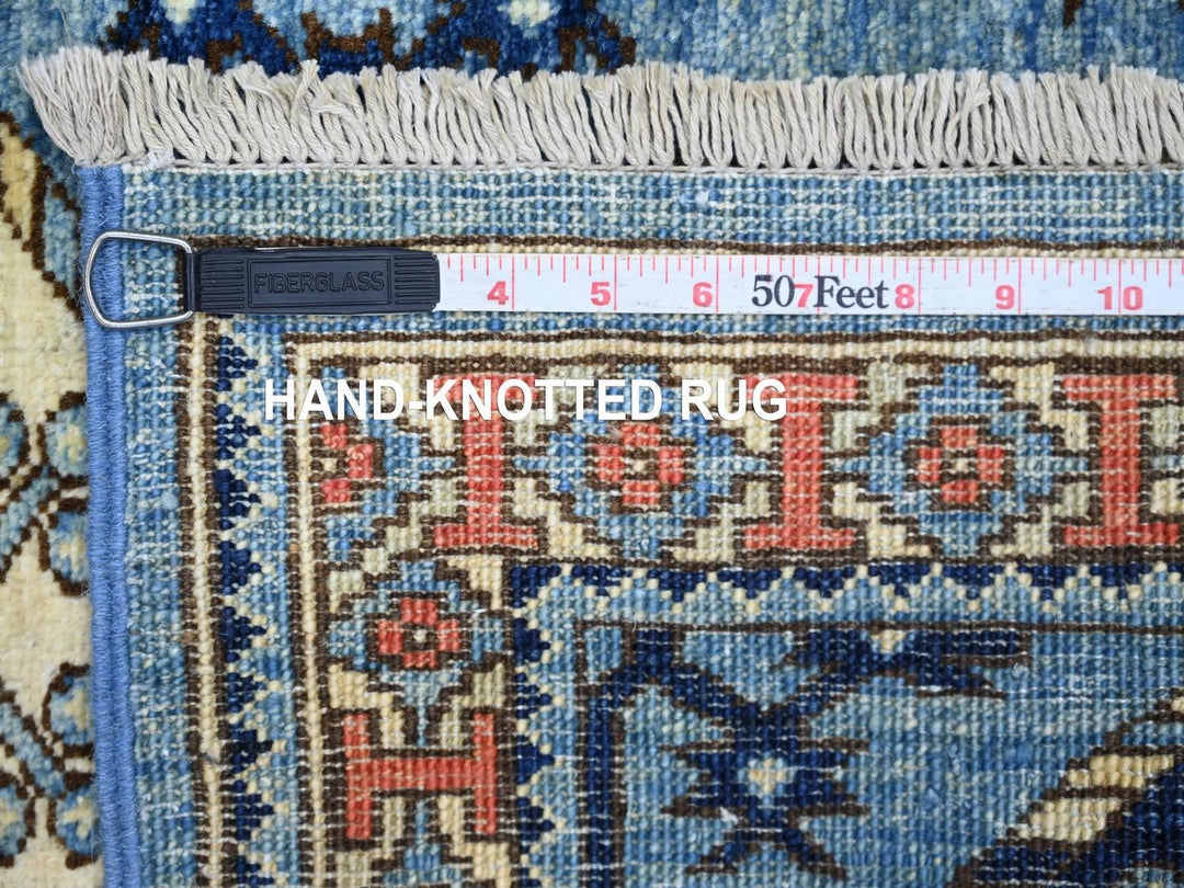 2'6" x 11'11" New Hand Knotted Blue Wool Runner Oriental Rug - MOA10222588