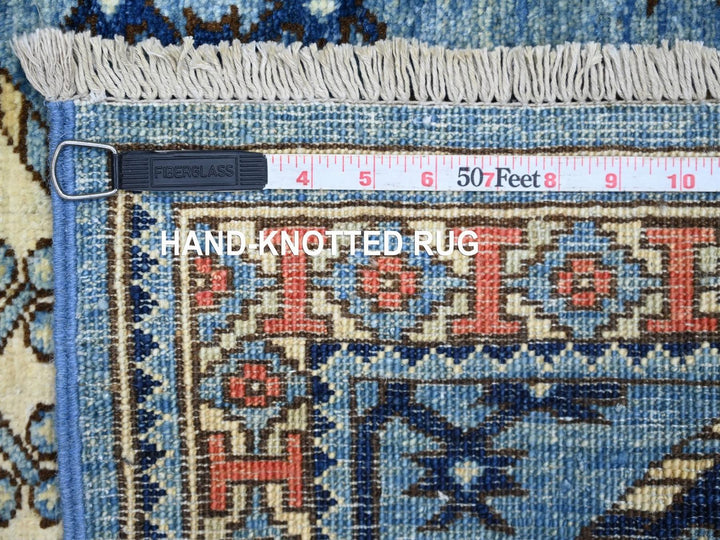 2'6" x 11'11" New Hand Knotted Blue Wool Runner Oriental Rug - MOA10222588