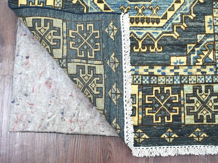 2'11" x 4'10" New Hand Knotted Grey Wool Rectangle Oriental Rug - MOA10222589