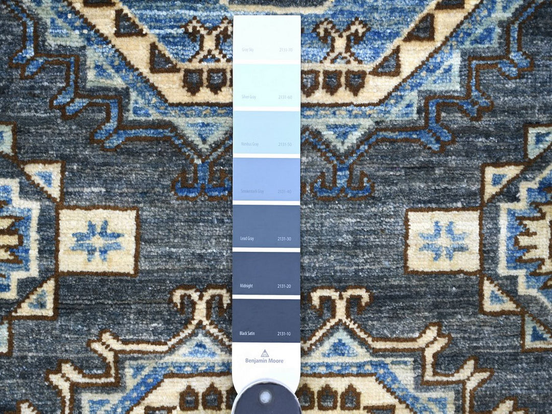 2'11" x 4'10" New Hand Knotted Grey Wool Rectangle Oriental Rug - MOA10222589