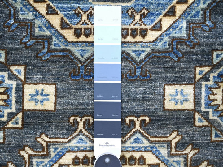 2'11" x 4'10" New Hand Knotted Grey Wool Rectangle Oriental Rug - MOA10222589