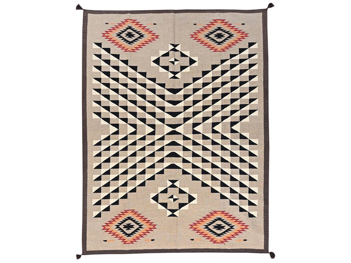 7'11" x 9'11" New Hand Woven Brown Wool Rectangle Oriental Rug - MOA1022258