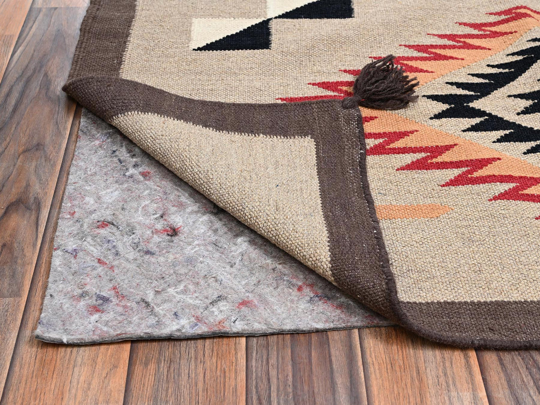7'11" x 9'11" New Hand Woven Brown Wool Rectangle Oriental Rug - MOA1022258