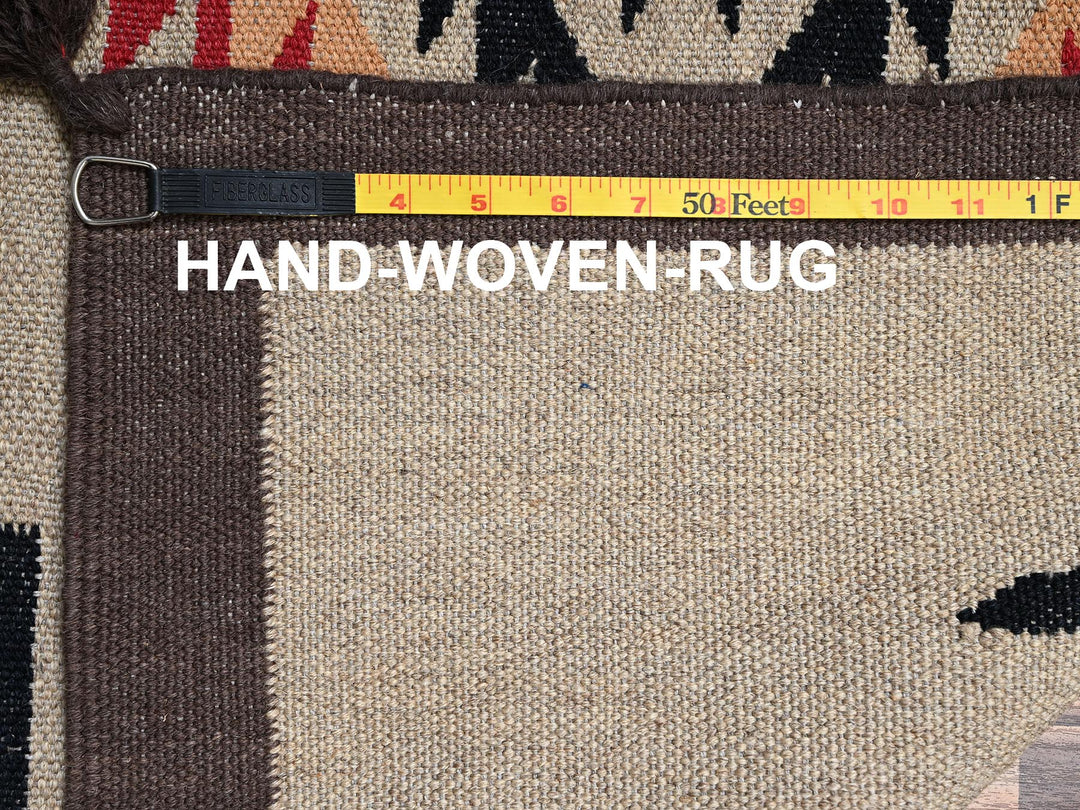 7'11" x 9'11" New Hand Woven Brown Wool Rectangle Oriental Rug - MOA1022258