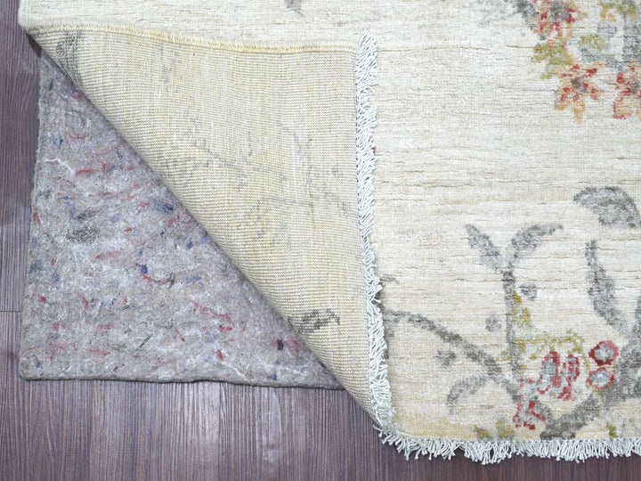 6'3" x 8'8" New Hand Knotted Ivory Wool Rectangle Oriental Rug - MOA10222591