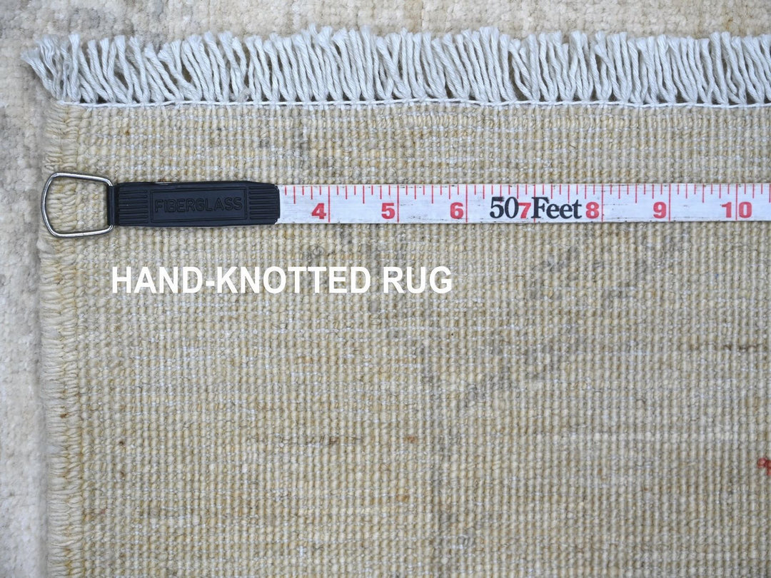 6'3" x 8'8" New Hand Knotted Ivory Wool Rectangle Oriental Rug - MOA10222591
