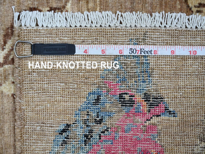 1'11" x 3'1" New Hand Knotted Brown Wool Rectangle Oriental Rug - MOA10222592