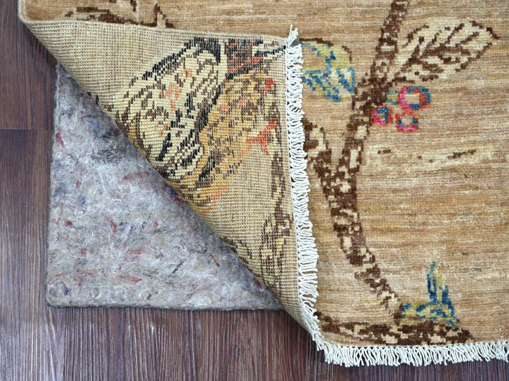 2'0" x 2'11" New Hand Knotted Brown Wool Rectangle Oriental Rug - MOA10222594