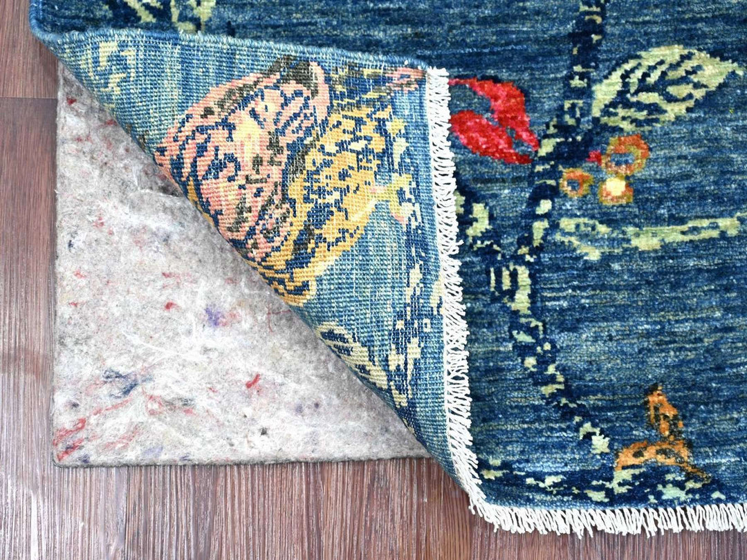 2'0" x 3'0" New Hand Knotted Blue Wool Rectangle Oriental Rug - MOA10222595