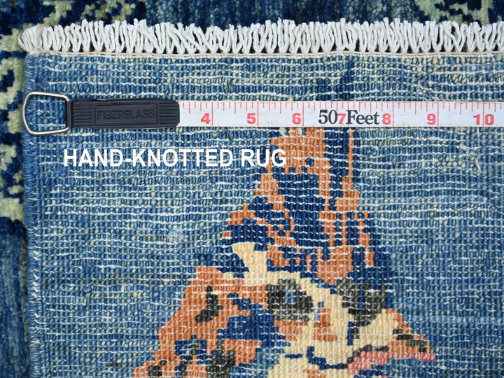 2'0" x 3'0" New Hand Knotted Blue Wool Rectangle Oriental Rug - MOA10222595