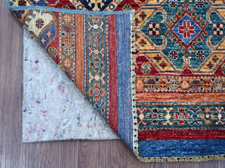3'3" x 3'7" New Hand Knotted Multicolored Wool Rectangle Oriental Rug - MOA10222598