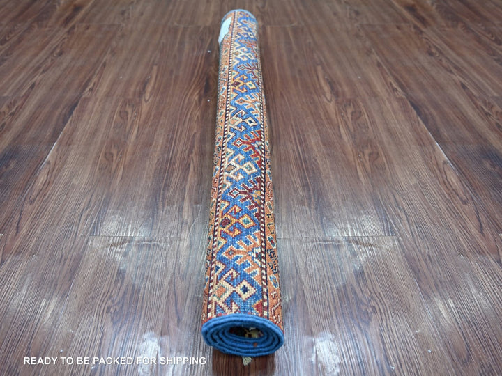 3'3" x 3'7" New Hand Knotted Multicolored Wool Rectangle Oriental Rug - MOA10222598