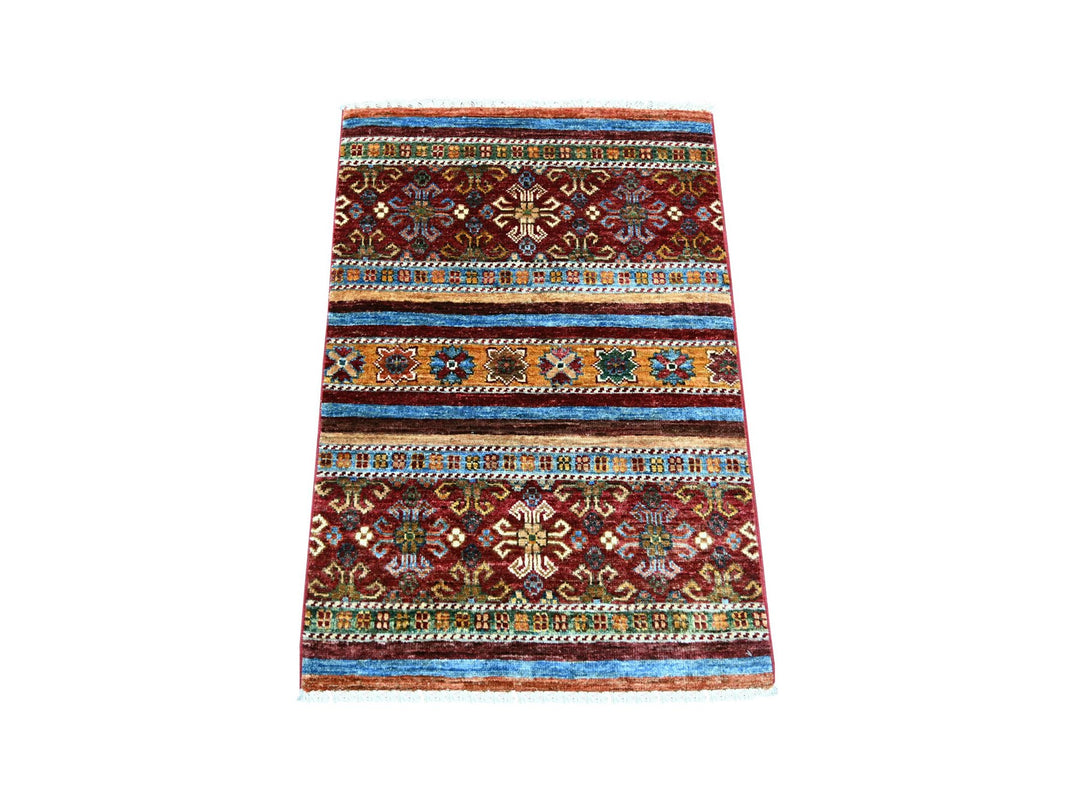 2'1" x 3'1" New Hand Knotted Multicolored Wool Rectangle Oriental Rug - MOA10222599