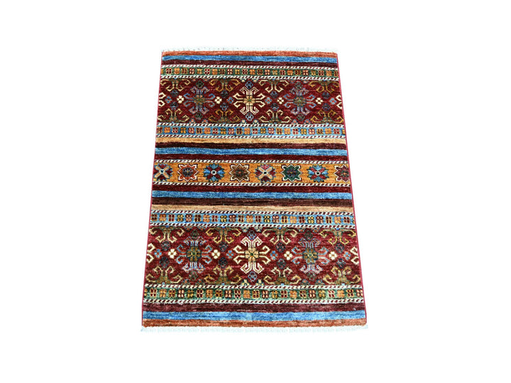 2'1" x 3'1" New Hand Knotted Multicolored Wool Rectangle Oriental Rug - MOA10222599