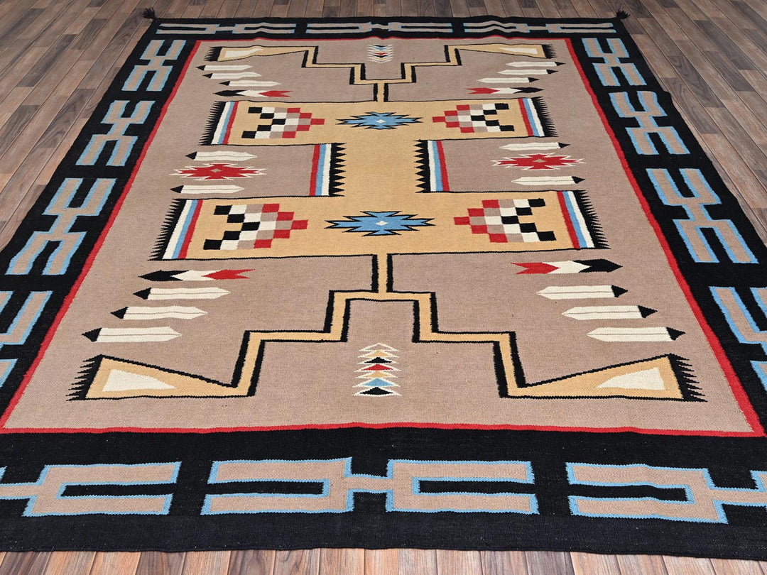 8'3" x 9'7" New Hand Woven Brown Wool Rectangle Oriental Rug - MOA1022259