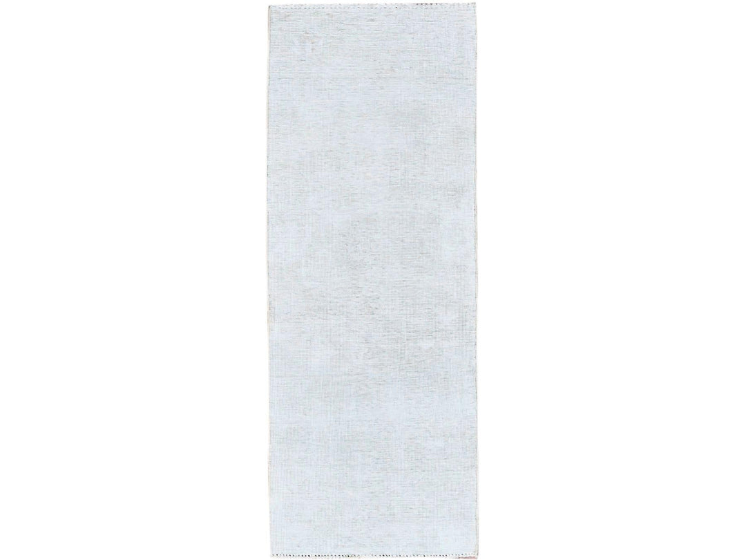 2'2" x 5'10" Vintage Hand Knotted Ivory Wool Runner Oriental Rug - MOA102225