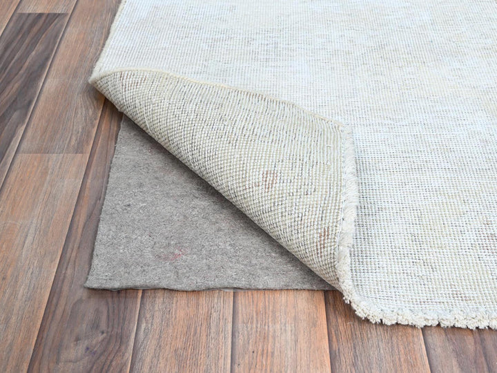2'2" x 5'10" Vintage Hand Knotted Ivory Wool Runner Oriental Rug - MOA102225