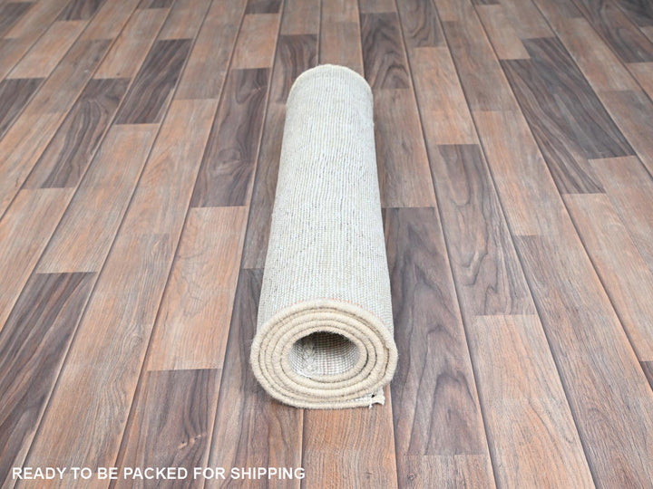 2'2" x 5'10" Vintage Hand Knotted Ivory Wool Runner Oriental Rug - MOA102225