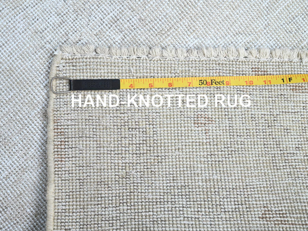 2'2" x 5'10" Vintage Hand Knotted Ivory Wool Runner Oriental Rug - MOA102225