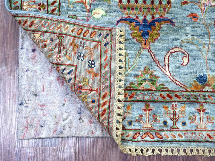2'8" x 4'0" New Hand Knotted Blue Wool Rectangle Oriental Rug - MOA10222600