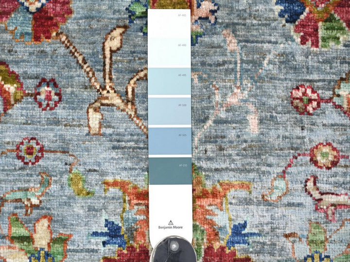 2'8" x 4'0" New Hand Knotted Blue Wool Rectangle Oriental Rug - MOA10222600