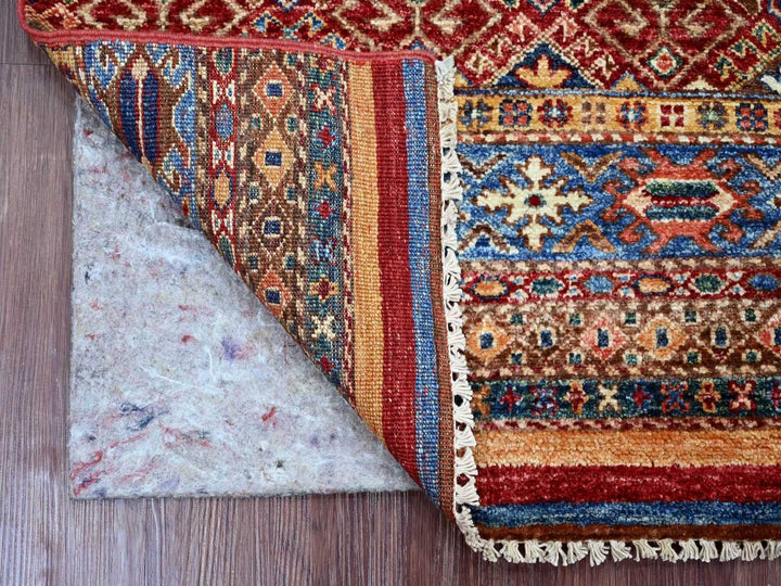 2'8" x 3'9" New Hand Knotted Multicolored Wool Rectangle Oriental Rug - MOA10222601