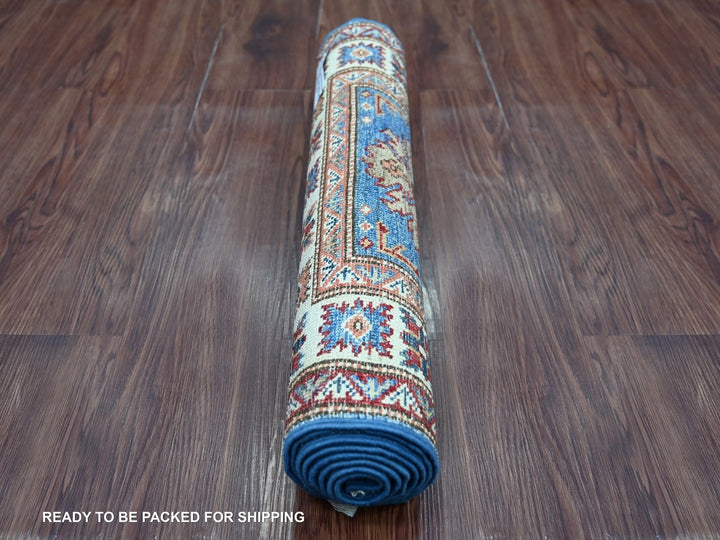 2'0" x 5'11" New Hand Knotted Blue Wool Runner Oriental Rug - MOA10222602