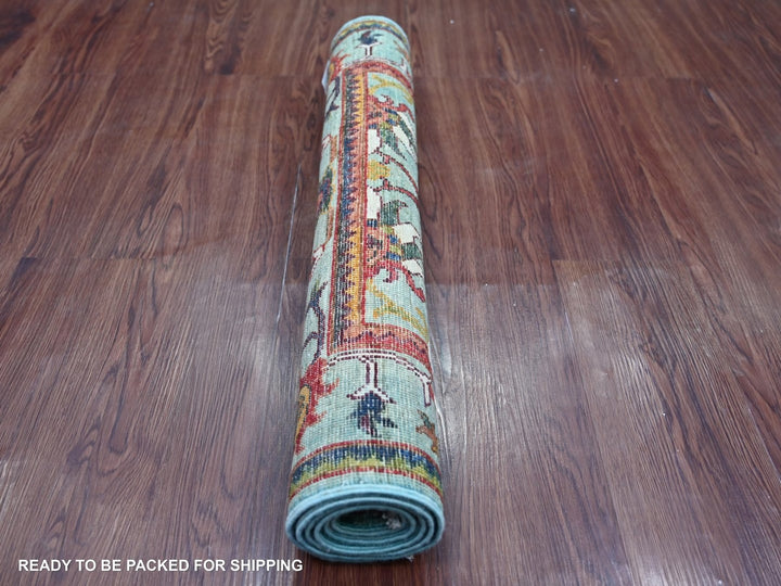 2'8" x 4'5" New Hand Knotted Blue Wool Rectangle Oriental Rug - MOA10222603