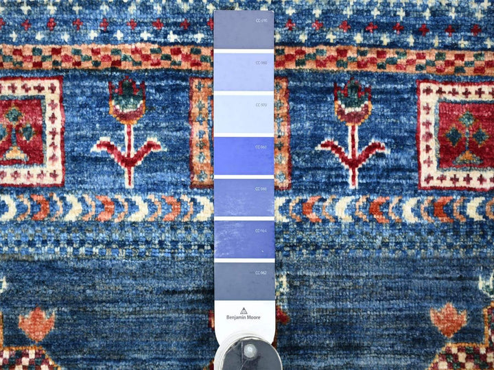 3'2" x 4'11" New Hand Knotted Blue Wool Rectangle Oriental Rug - MOA10222605