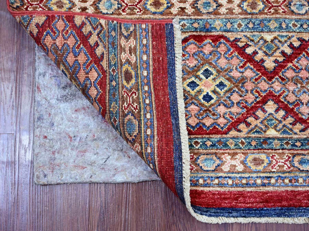2'8" x 5'7" New Hand Knotted Multicolored Wool Runner Oriental Rug - MOA10222606