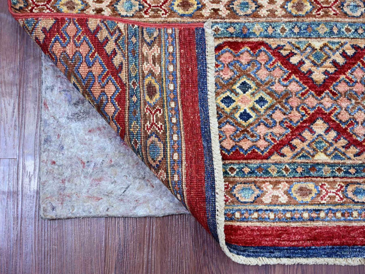 2'8" x 5'7" New Hand Knotted Multicolored Wool Runner Oriental Rug - MOA10222606
