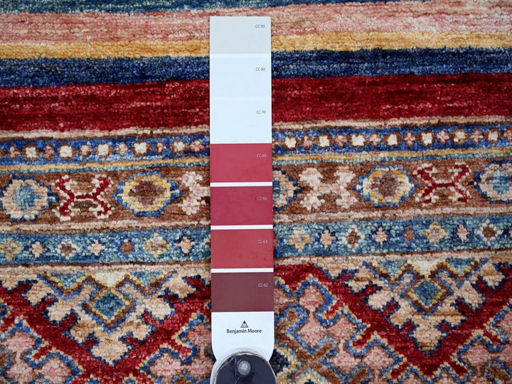 2'8" x 5'7" New Hand Knotted Multicolored Wool Runner Oriental Rug - MOA10222606