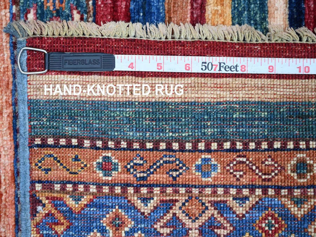3'5" x 3'7" New Hand Knotted Multicolored Wool Square Oriental Rug - MOA10222607