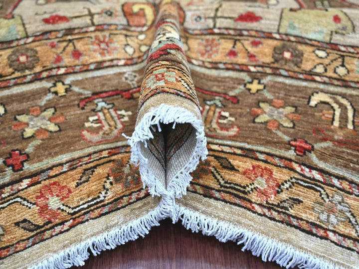 8'0" x 9'7" New Hand Knotted Grey Wool Rectangle Oriental Rug - MOA10222608