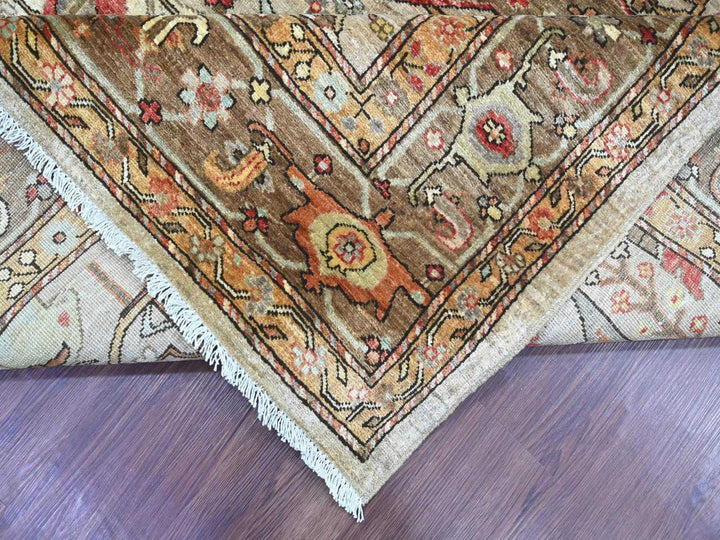 8'0" x 9'7" New Hand Knotted Grey Wool Rectangle Oriental Rug - MOA10222608