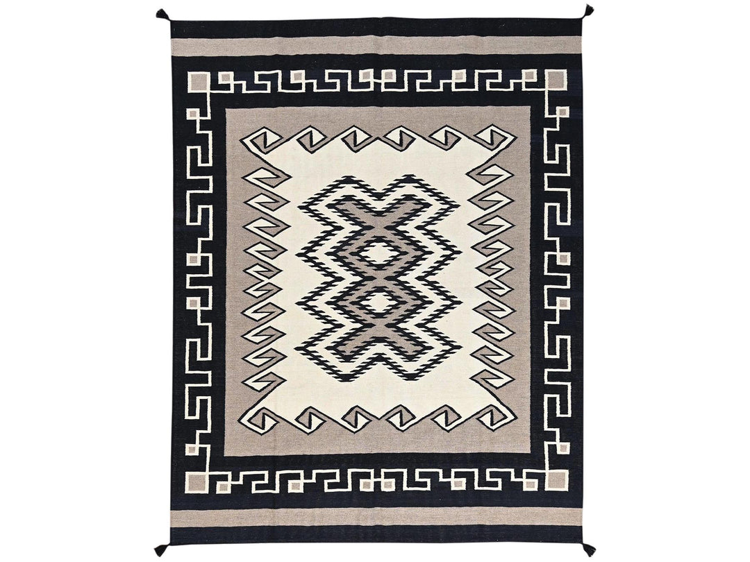 8'0" x 10'1" New Hand Woven Brown Wool Rectangle Oriental Rug - MOA1022260