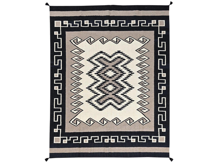 8'0" x 10'1" New Hand Woven Brown Wool Rectangle Oriental Rug - MOA1022260