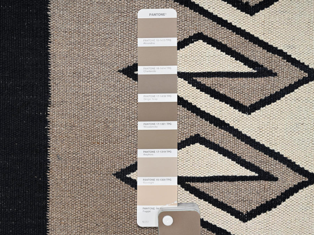 8'0" x 10'1" New Hand Woven Brown Wool Rectangle Oriental Rug - MOA1022260