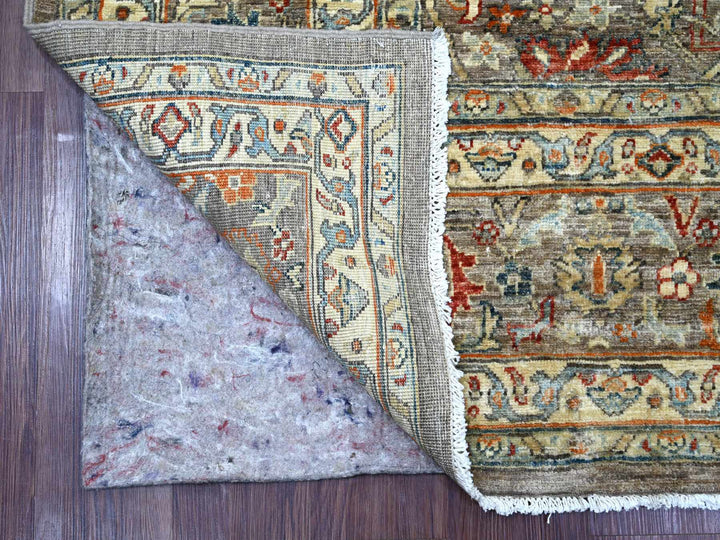 7'11" x 9'9" New Hand Knotted Brown Wool Rectangle Oriental Rug - MOA10222610