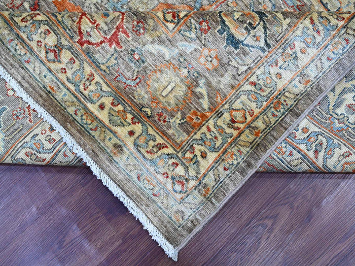 7'11" x 9'9" New Hand Knotted Brown Wool Rectangle Oriental Rug - MOA10222610
