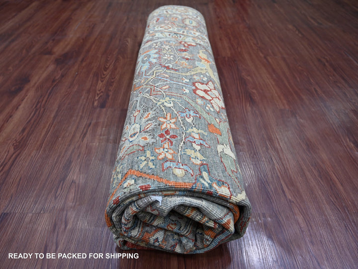 7'11" x 9'9" New Hand Knotted Brown Wool Rectangle Oriental Rug - MOA10222610