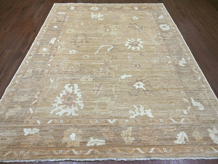 8'1" x 9'7" New Hand Knotted Brown Wool Rectangle Oriental Rug - MOA10222611