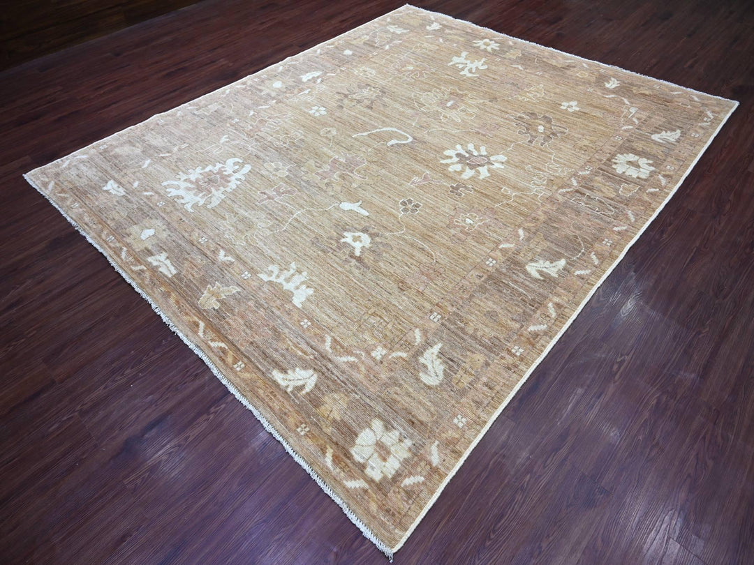 8'1" x 9'7" New Hand Knotted Brown Wool Rectangle Oriental Rug - MOA10222611